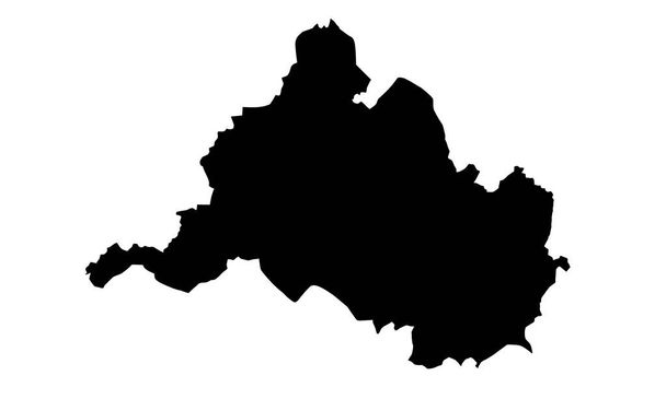 silhouette map of the city of Saarbrucken in Germany - Vector, Image