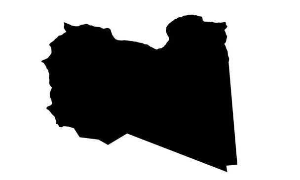 siluetti kartta maan Libyan Pohjois-Afrikassa - Vektori, kuva
