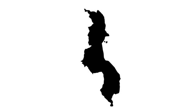 mapa silueta país Malawi en África oriental - Vector, Imagen