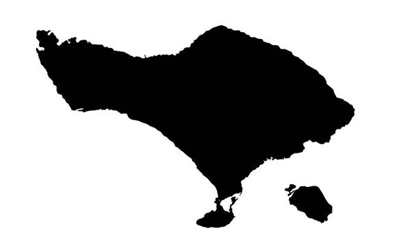 Isla de Bali mapa silueta en Indonesia - Vector, Imagen