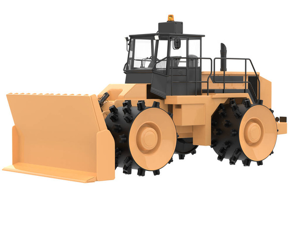 Bulldozer isolated on background. 3d rendering - illustration - Photo, Image