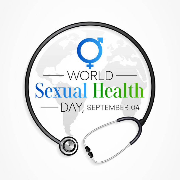 Всемирный день сексуального здоровья отмечается каждый год 4 сентября, это важно для нашего общего здоровья и благополучия. включает в себя право на здоровые отношения, векторную иллюстрацию. - Вектор,изображение