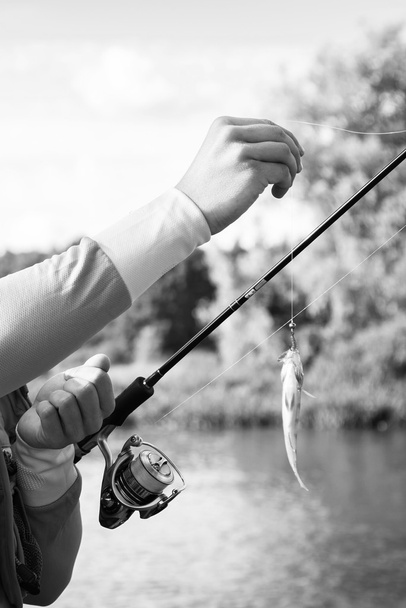 ember halászat a folyón - Fotó, kép