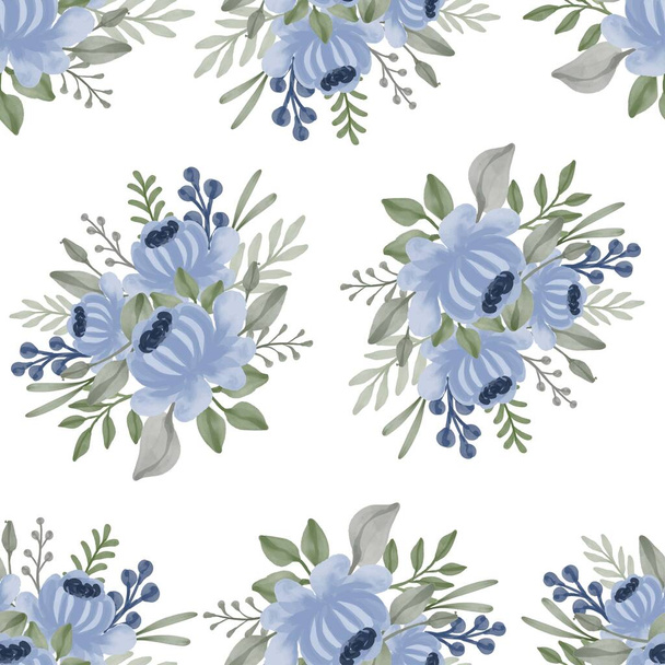 arrangement van blauwe bloem boeket voor begroeting en trouwkaart - Vector, afbeelding