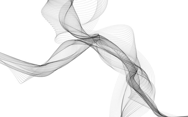 Abstrakti tausta yksivärinen aalto linjat valkoisella taustalla. Modernin teknologian tausta. - Valokuva, kuva