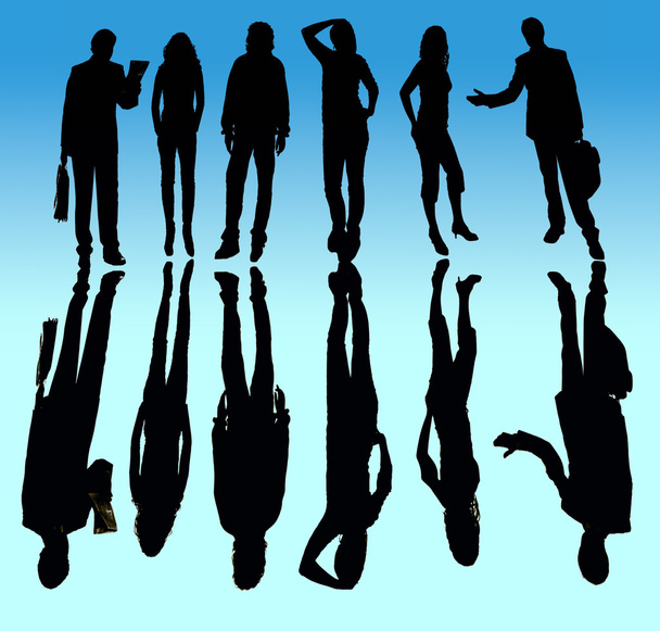 Giovane business team in silhouette
 - Foto, immagini