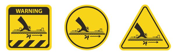 Символ "Предупреждающая движущаяся часть причины травмы" - Вектор,изображение