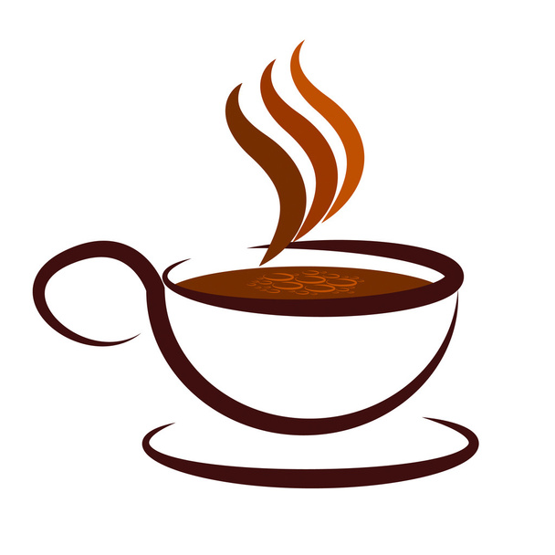 kop en schotel toont koffiepauze en café - Foto, afbeelding