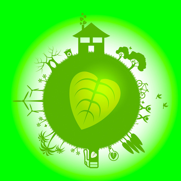 Eco Planets Represents Go Green And Eco-Friendly - Photo, Image
