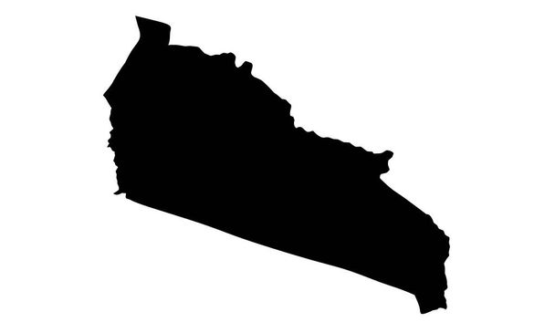 Carte géographique du comté de Kajiado silhouette en kenya - Vecteur, image