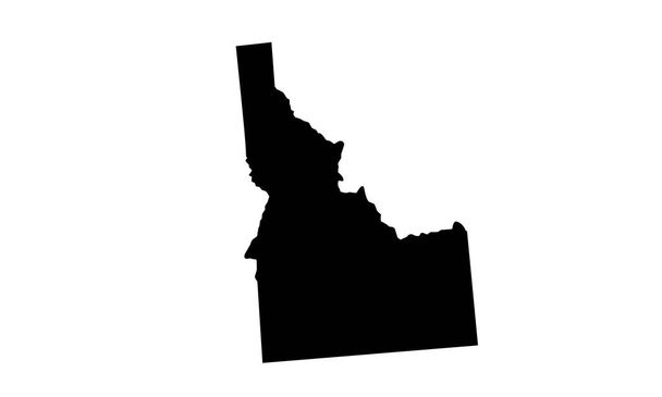 Idaho Landkarte Silhouette in den Vereinigten Staaten - Vektor, Bild