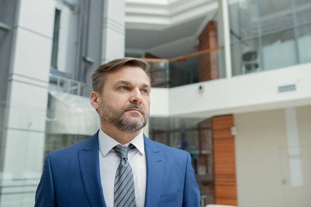 Businessman in suit standing at office - Valokuva, kuva