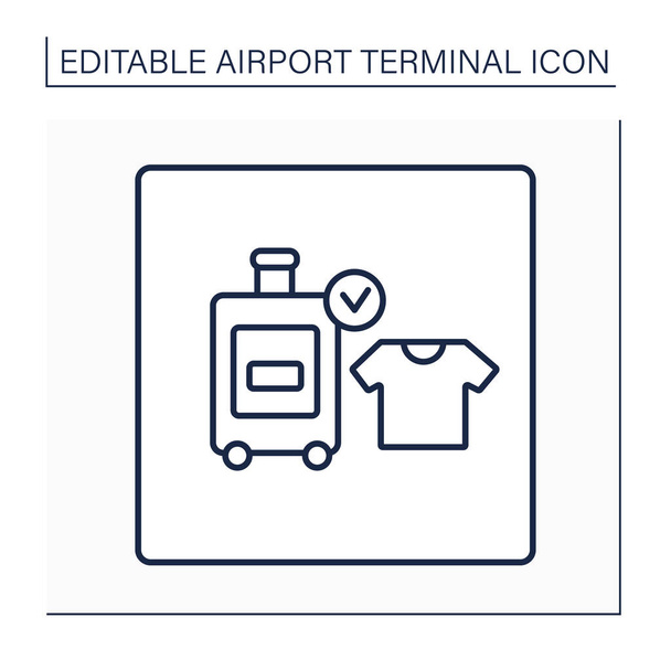 Icono de línea de registro de equipaje - Vector, Imagen