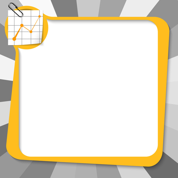 yellow text box with paper clip and graph - Vector, afbeelding