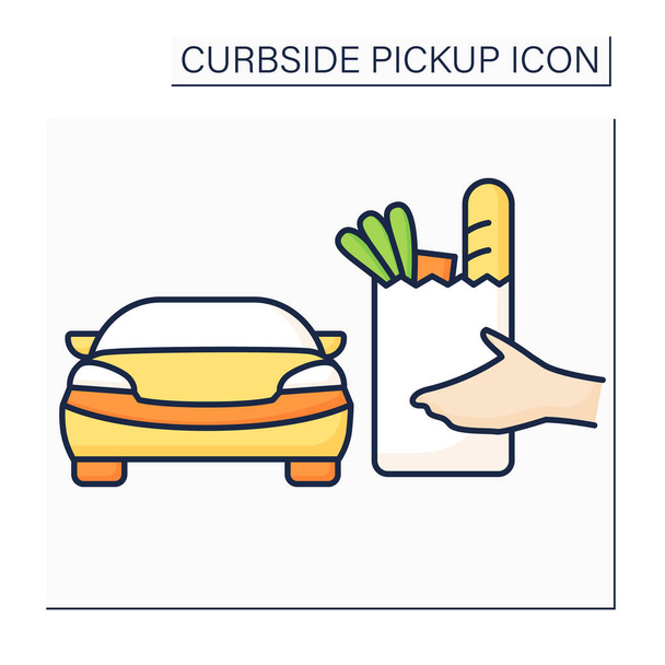 Curbside pickup color icon - Vector, Image