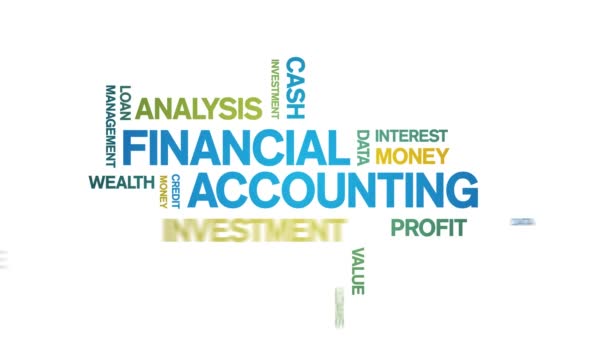 4k Financial Accounting Animated Tag Word Cloud, Tekst Animatie naadloze lus. - Video