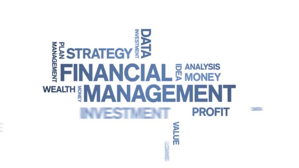 4k Financial Management Animated Tag Word Cloud, Text Animation nahtlose Schleife. - Filmmaterial, Video