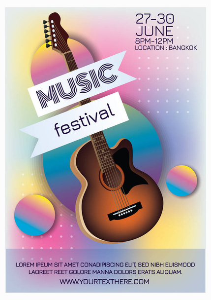 muziek festival poster voor nacht feest - Vector, afbeelding