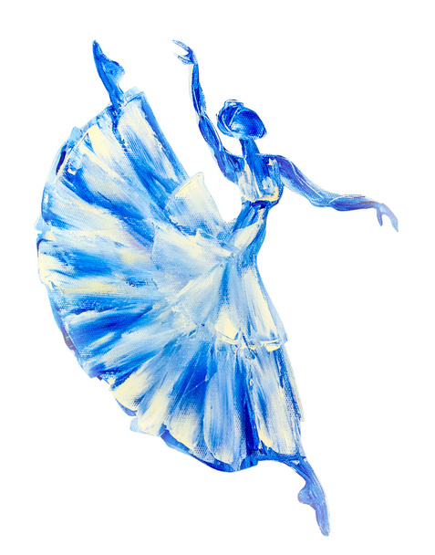 Oil painting on Canvas, Blue ballerina - Φωτογραφία, εικόνα
