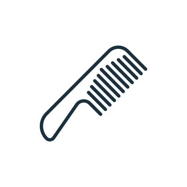 Hair Comb Line Icon. Plastic Hair Brush for Combing Linear Pictogram. Equipment for Hair Care in Salon or Barber Shop Icon. Editable Stroke. Isolated Vector Illustration - Vector, Image