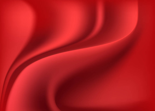 豪華な赤い絹の生地の背景デザイン - ベクター画像