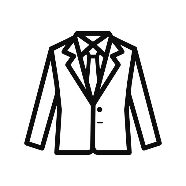 Dress jacket, shirt and tie editable vector icon isolated on white background - Vektör, Görsel
