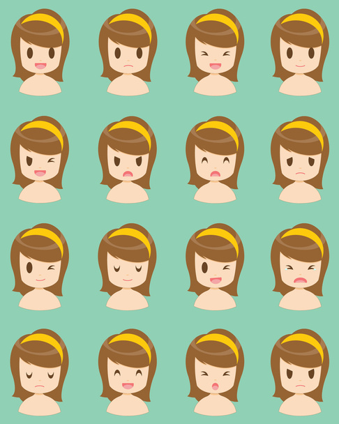 	Facial expression of the girl - Vector, Image