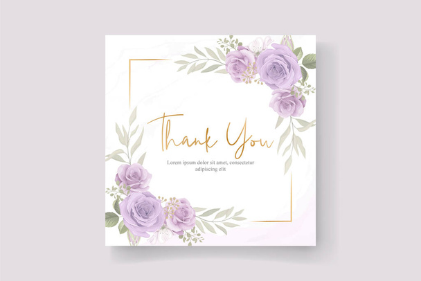 Thank you card design on a flower theme - Vector, Image