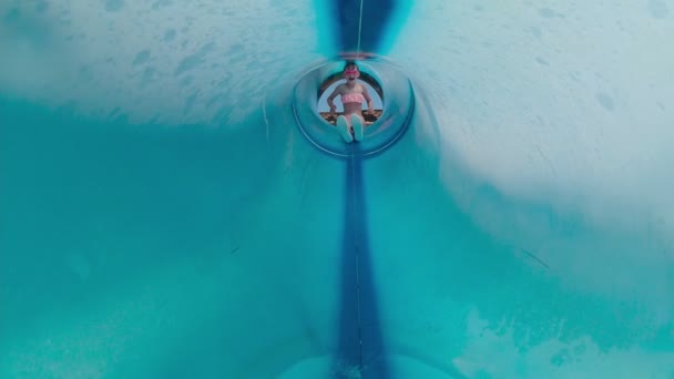 Girl In Water Tube Slide - Footage, Video