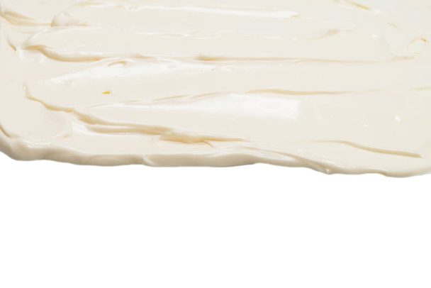 Texture crème fouettée blanche. Vue du dessus.  - Photo, image