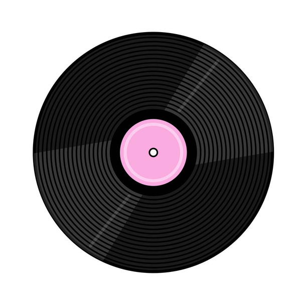 Vinylový disk. Vektorová ilustrace izolovaná na bílém pozadí. Ikona retro hudby. - Vektor, obrázek