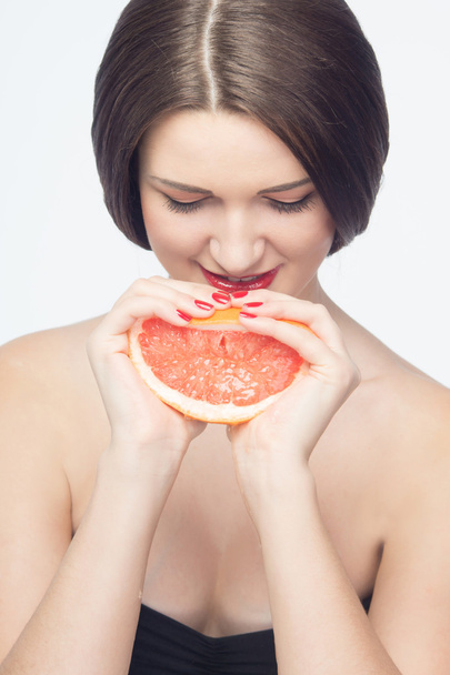 woman with fruits - Photo, Image