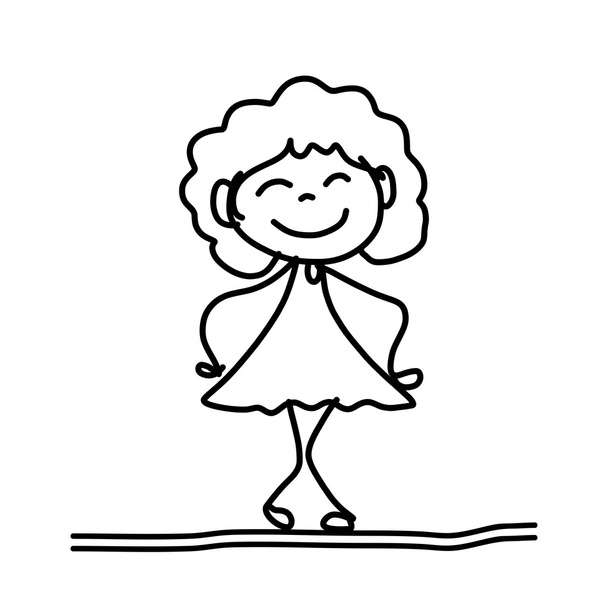 mão desenho crianças felizes
 - Vetor, Imagem
