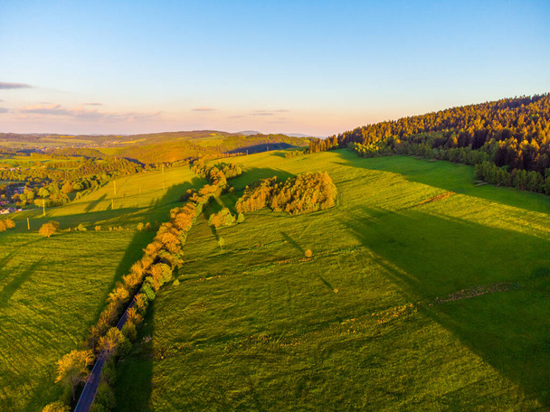 Green rural landscape from above - Foto, Imagem