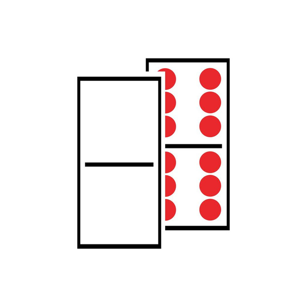 Domino Vector εικονογράφηση, ντόμινο κάρτα εικονίδιο πρότυπο διανυσματική εικονογράφηση σχεδιασμό - Διάνυσμα, εικόνα