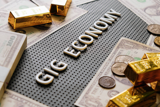Hintergrund des Gig Economy Konzepts - Foto, Bild
