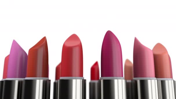 Rouge à lèvres femme accessoire et produit de beauté pour maquillage et look élégant - Séquence, vidéo