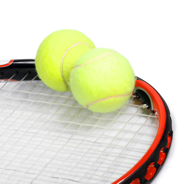 Tennis racket and balls - Фото, зображення