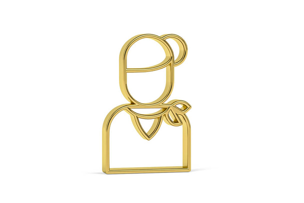 Icono de anfitriona 3d dorado aislado sobre fondo blanco - 3D render - Foto, Imagen