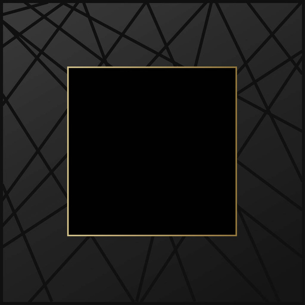 Современная черная обложка. Роскошная креативная линия в премиальных цветах: черном, золотом. Формальный векторный макет ноутбука, бизнес-каталог, шаблон брошюры, плакат - Вектор,изображение