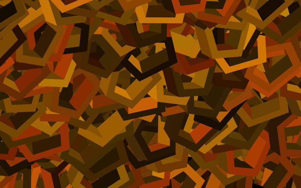 Rojo oscuro, patrón de vector amarillo con hexágonos de colores. Ilustración abstracta brillante en estilo hexagonal. Patrón para su anuncio, folletos. - Vector, imagen