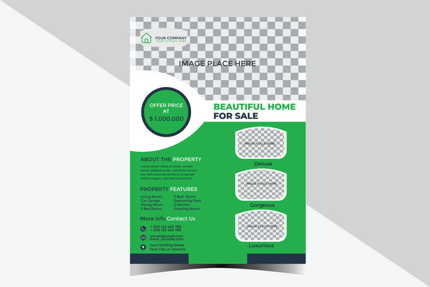 Real Estate Home Modelo de Design de Folheto de Negócios - Vetor, Imagem