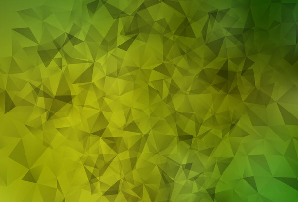 Verde claro, vector amarillo polígono diseño abstracto. Ilustración abstracta moderna con triángulos. Patrón triangular para su diseño. - Vector, Imagen