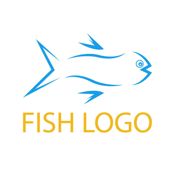 英語の文字で魚のロゴ - ベクター画像