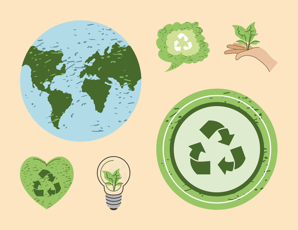 eco-iconos medioambientales - Vector, imagen
