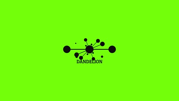 Growing dandelion logo icon animation - Materiał filmowy, wideo