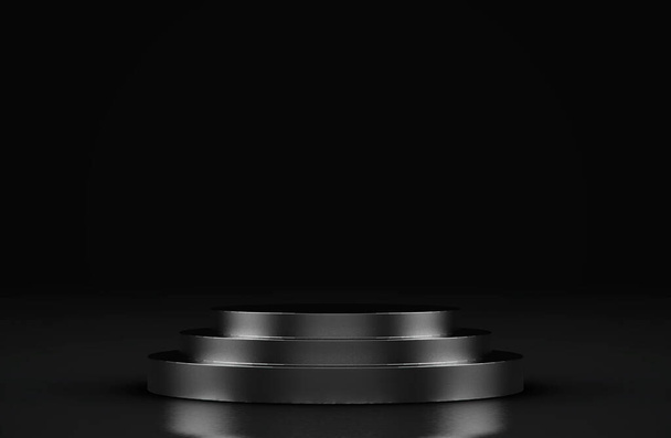Soporte de producto en blanco y Negro background.3d Rendering - Foto, imagen