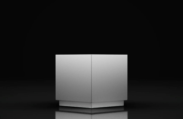Suporte de produto em branco e preto background.3d Rendering - Foto, Imagem