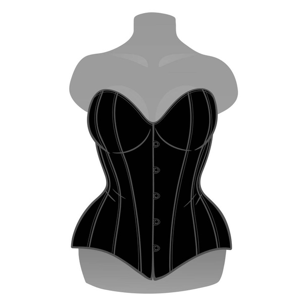 beau corset féminin sur un mannequin - Vecteur, image