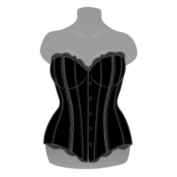 beau corset féminin sur un mannequin - Vecteur, image